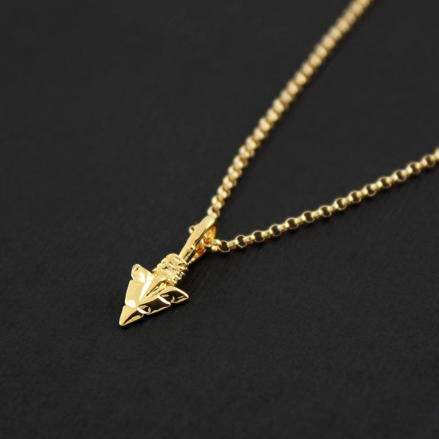 14k Gold Arrowhead Necklace: Friendship Tribe Gift