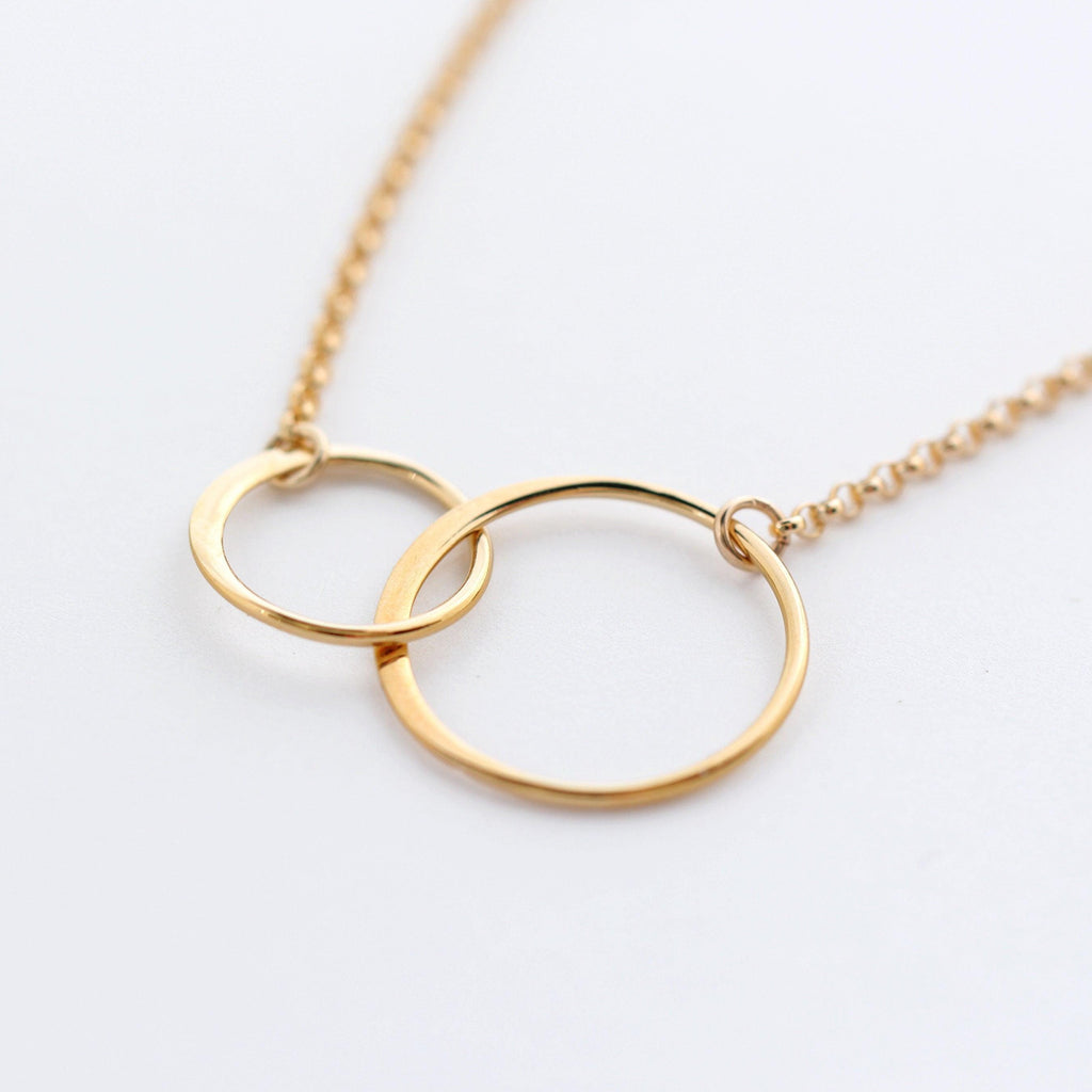 Connected Circles Necklace: Gift for Daughter, Stepdaughter, Adopted Child