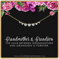 Grandma Gift: 7 Crystal Necklace, Gold or Silver, Grandmother Grandson