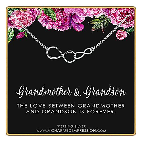 Grandmother Grandson Sterling Silver Necklace: Personalized Grandma Gift