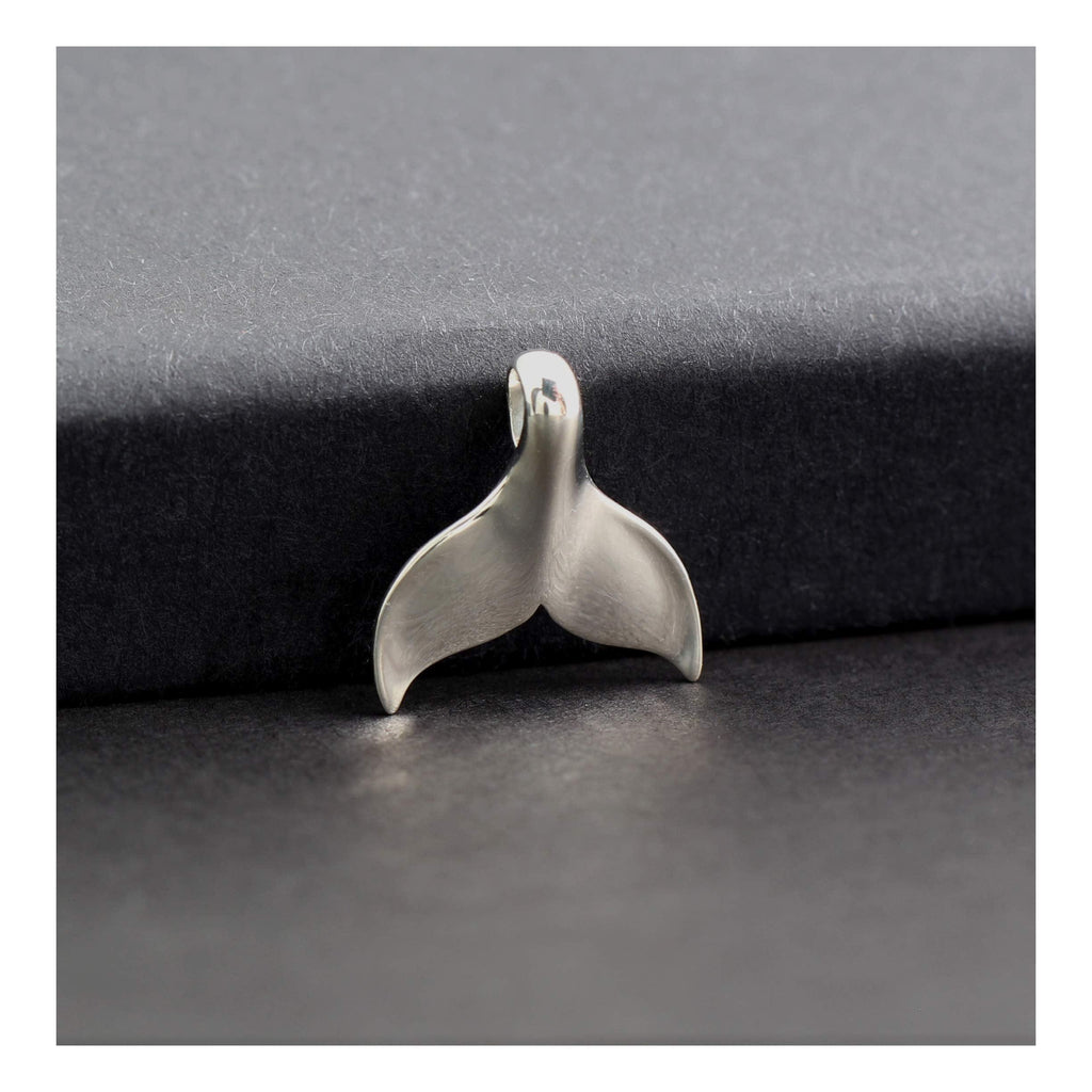A Charmed Impression Sterling Silver High Polished Mermaid Tail  Whale Tail  Necklace Pendant Charm