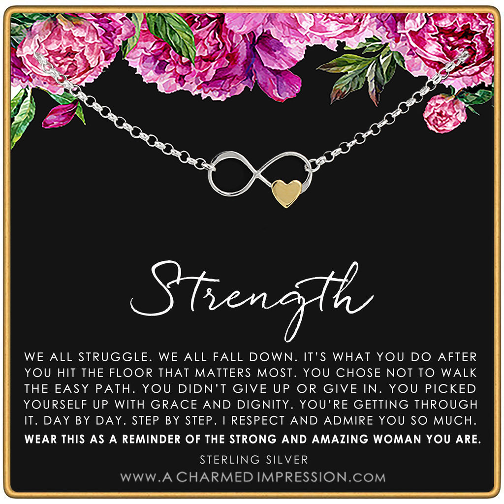 Sterling Silver Strength Necklace: Interlocking Circle Pendant