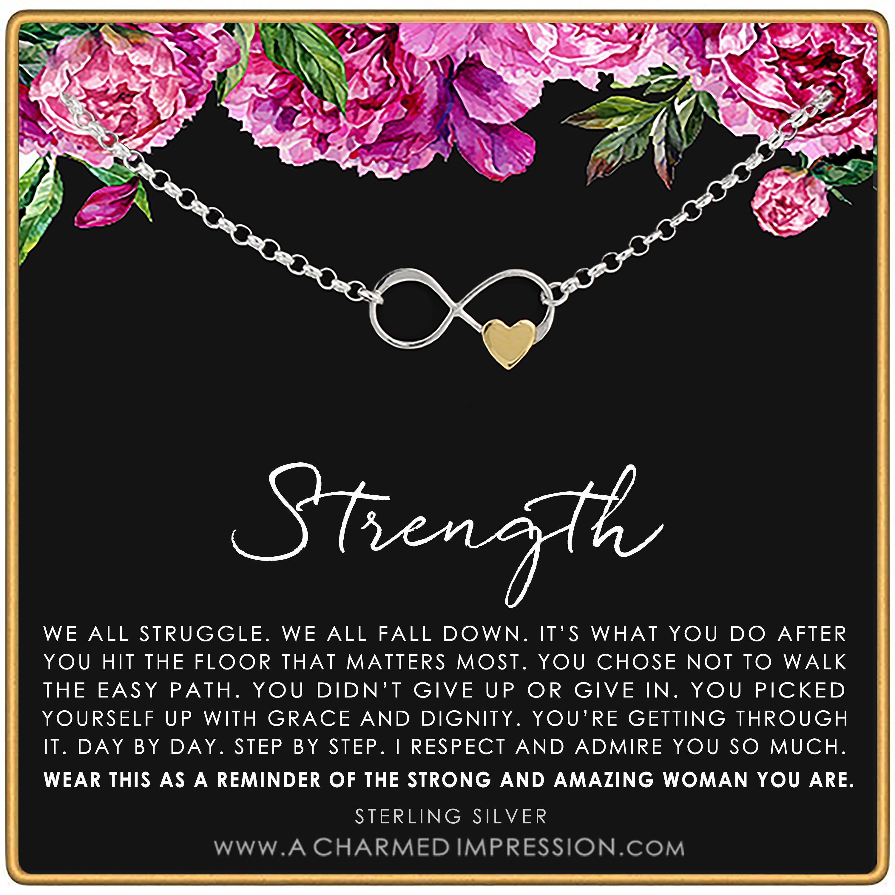 Sterling Silver Strength Necklace: Interlocking Circle Pendant