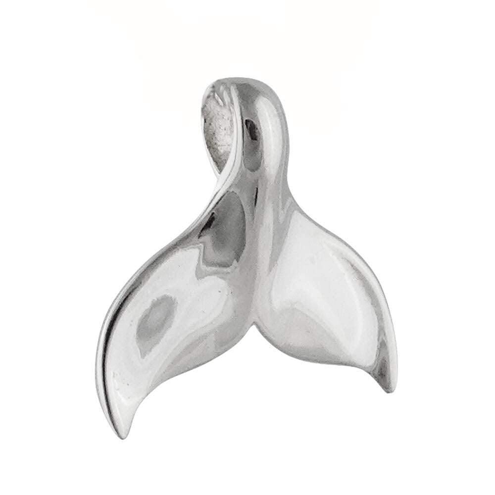 A Charmed Impression Sterling Silver High Polished Mermaid Tail  Whale Tail  Necklace Pendant Charm