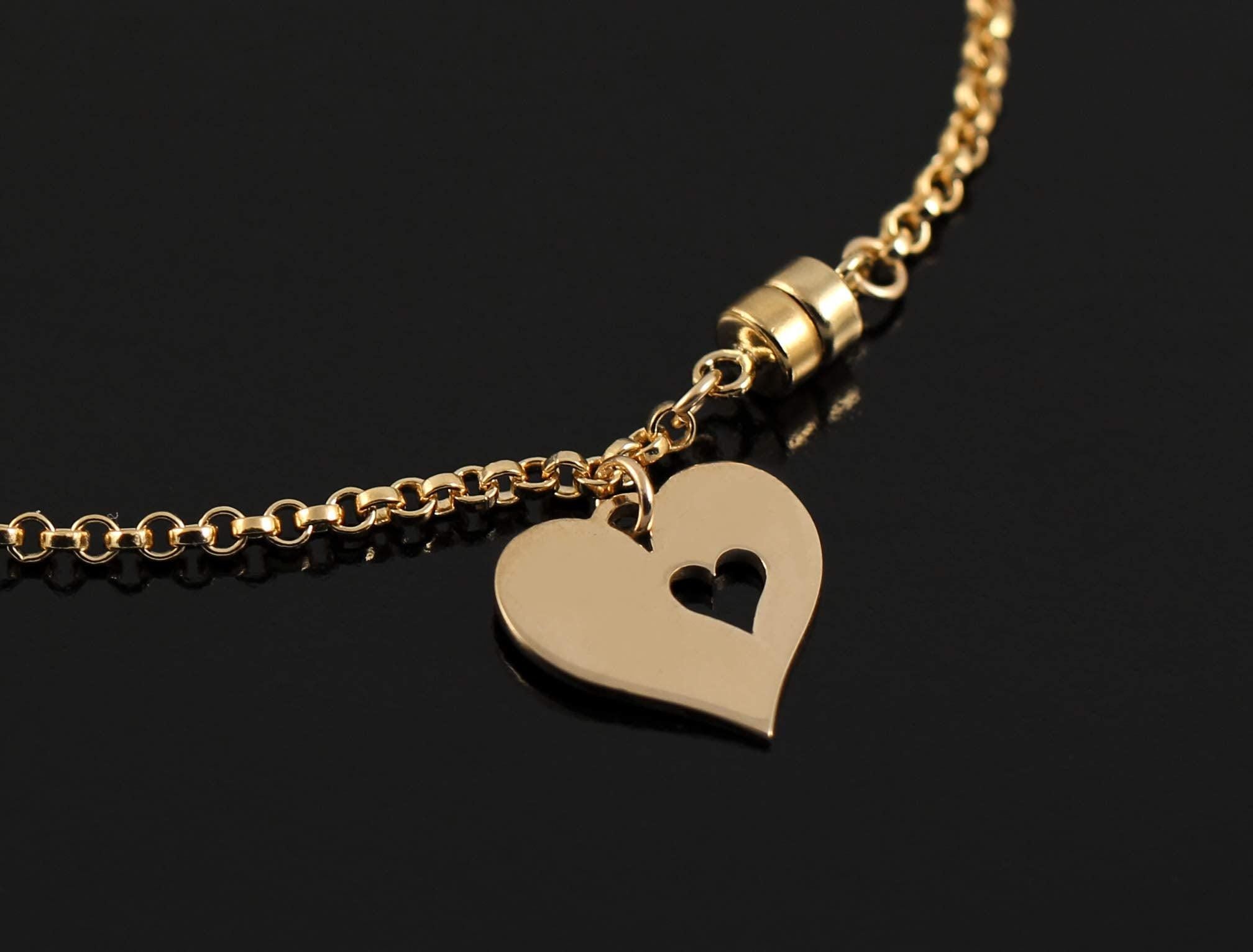 14k Gold Filled Grandma Heart Bracelet Nana Gift Magnetic Clasp Hypoallergenic 7 Inch Family Love Appreciation