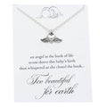 Sterling Silver Angel Wing Heart Memorial Necklace