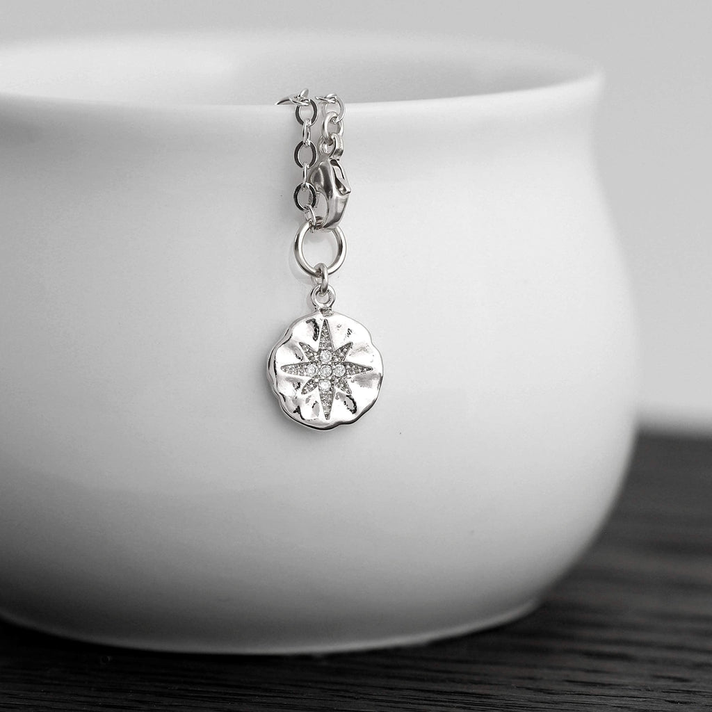 Silver North Star Bracelet: Diamond Warrior Survivor Gift