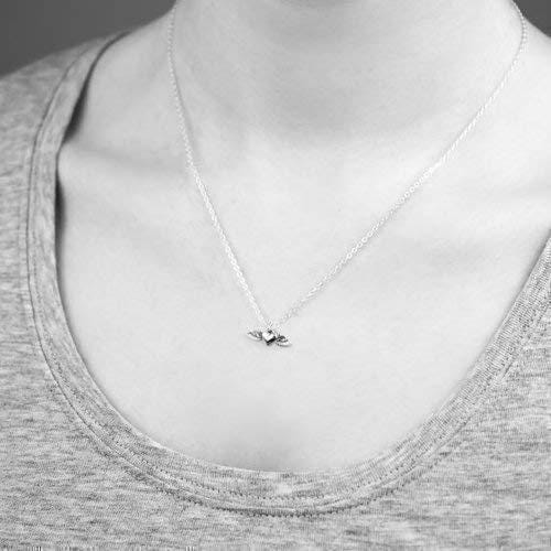 Sterling Silver Angel Wing Heart Memorial Necklace