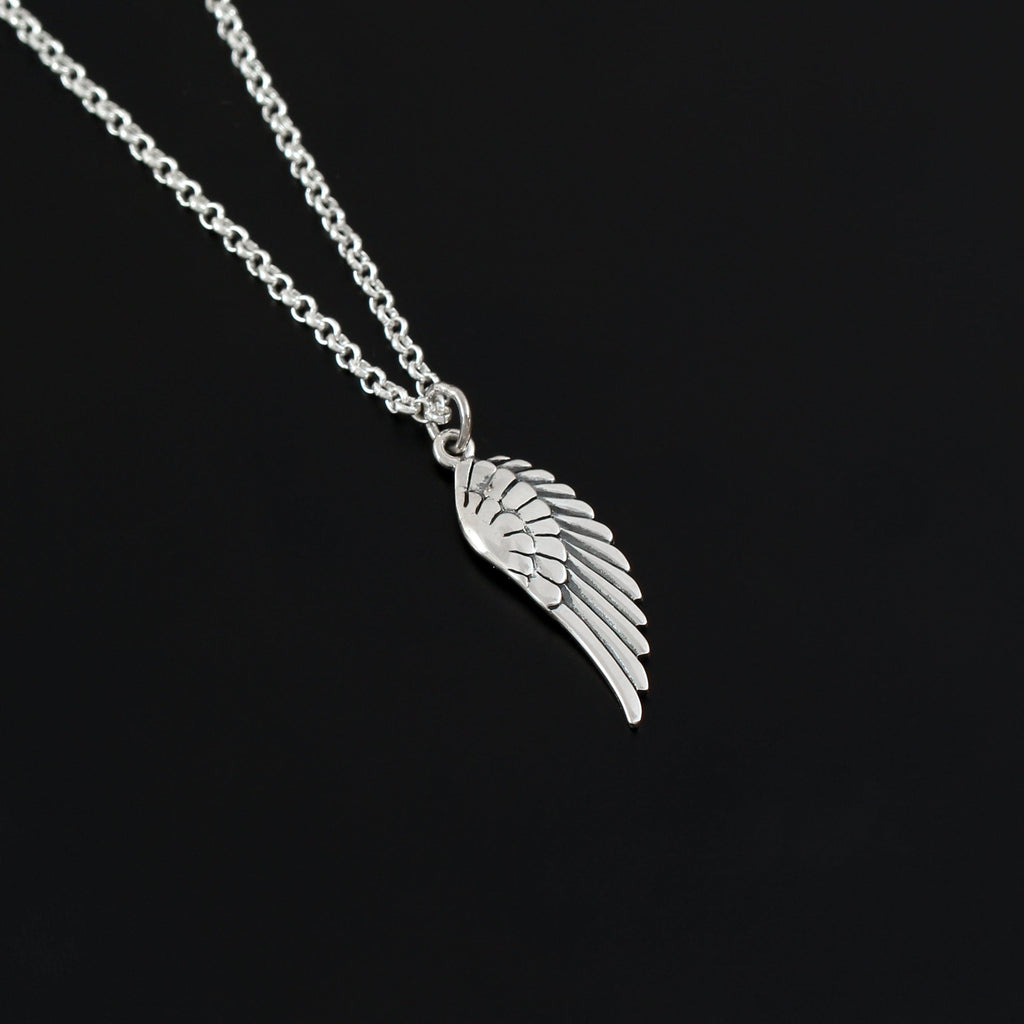 11:11 Necklace - Sterling Silver Angel Wing Charm