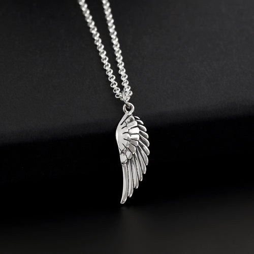 11:11 Necklace - Sterling Silver Angel Wing Charm