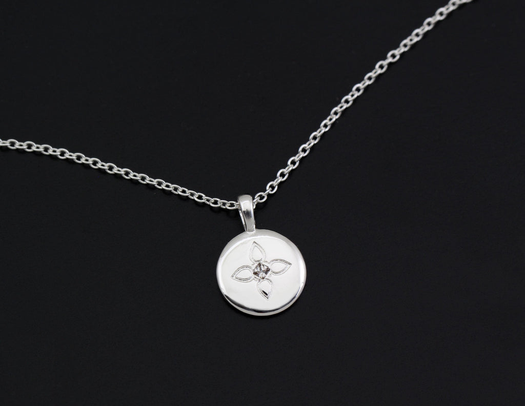 Niece Gift Necklace: Lotus Disc Pendant, Aunt to Niece