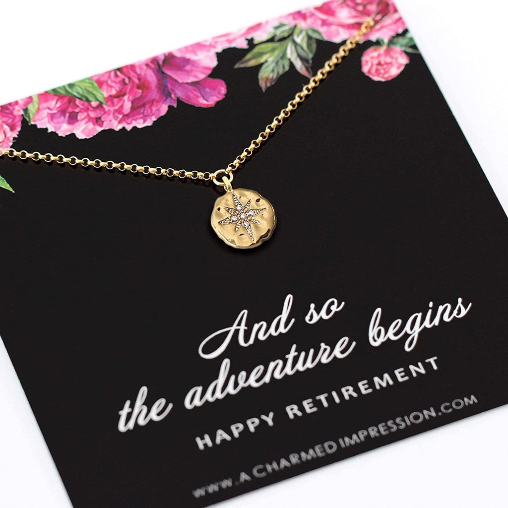 Starburst CZ Pendant Necklace: 14k Gold Filled Retirement Gift