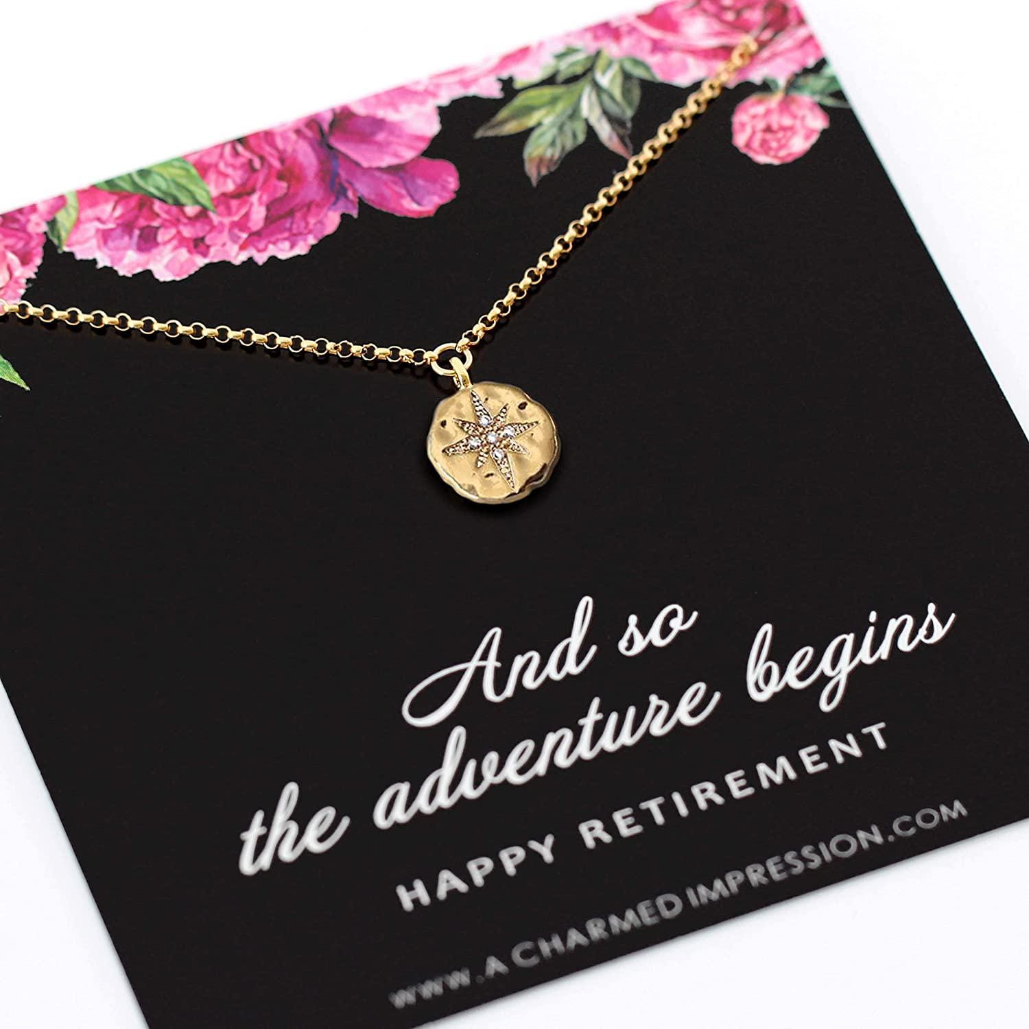 Starburst CZ Pendant Necklace: 14k Gold Filled Retirement Gift