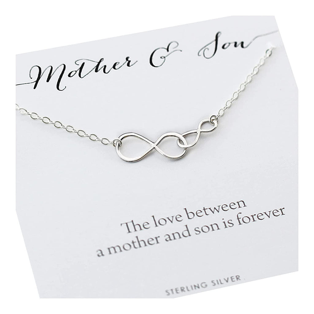 Mother and Son Necklace  Intentional Boy Mom Gift  Sterling Silver Double Infinity  Infinite Love