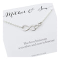 Mother and Son Necklace  Intentional Boy Mom Gift  Sterling Silver Double Infinity  Infinite Love