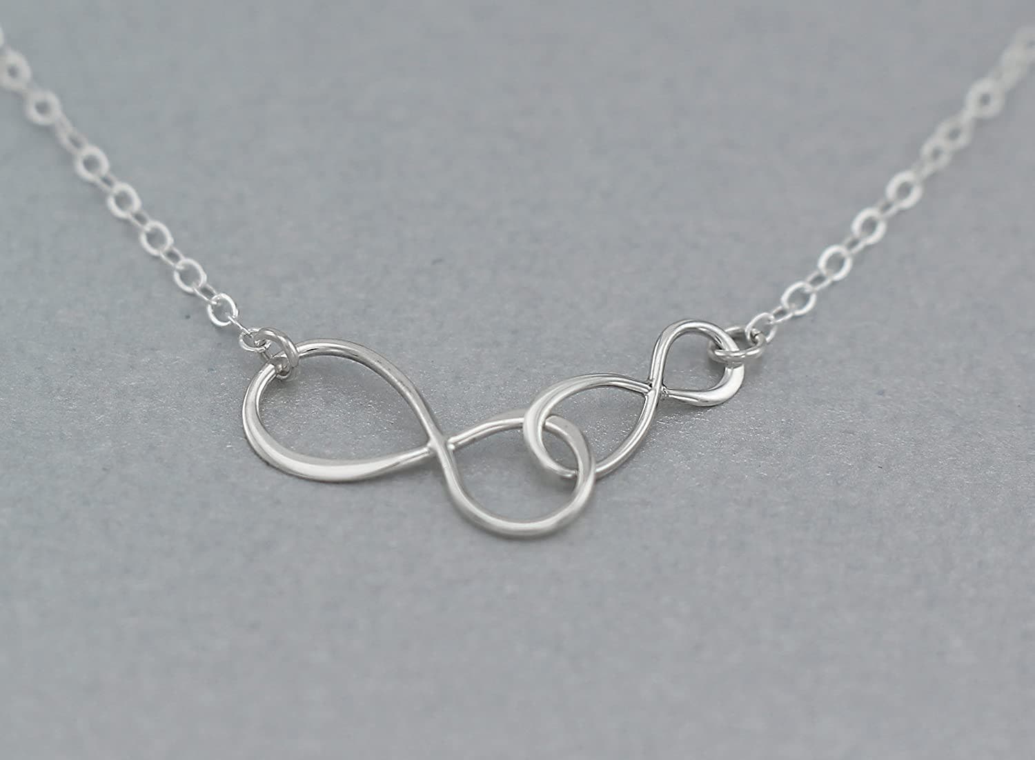 Mother and Son Necklace  Intentional Boy Mom Gift  Sterling Silver Double Infinity  Infinite Love
