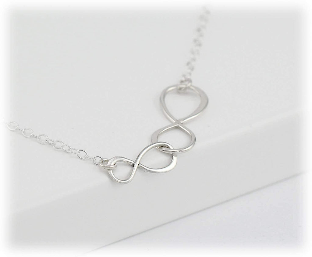 Mother and Son Necklace  Intentional Boy Mom Gift  Sterling Silver Double Infinity  Infinite Love
