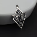 Sterling Silver Moth Necklace: Sun & Moon Pendant, Adjustable Chain