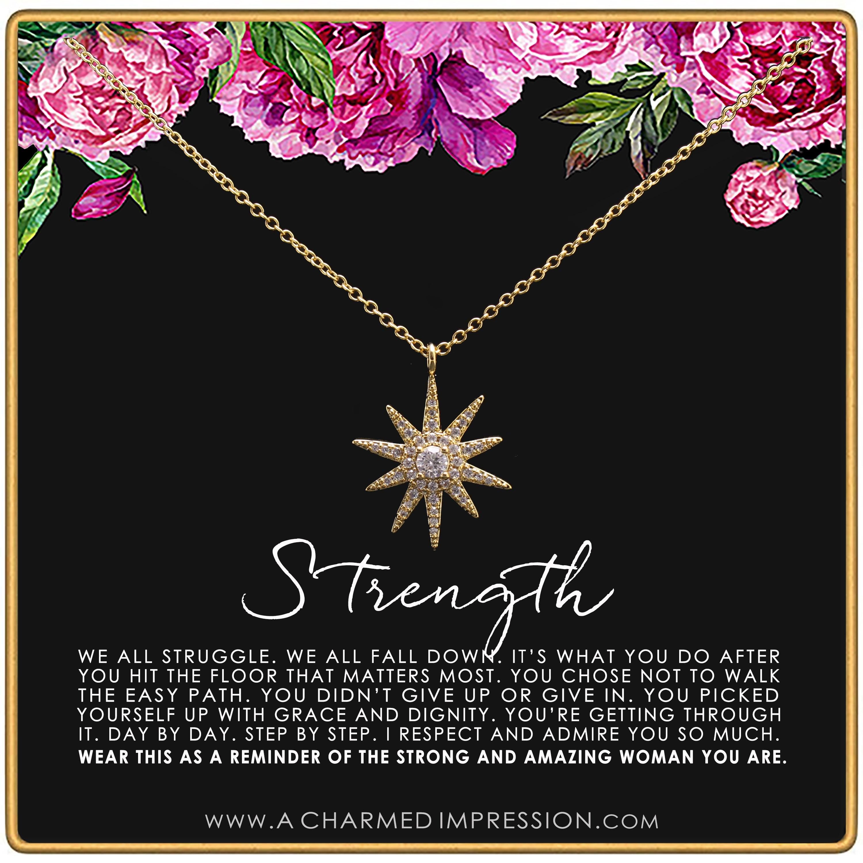 Strength Necklace: 14k Gold Interlocking Rings, Survivor Gift