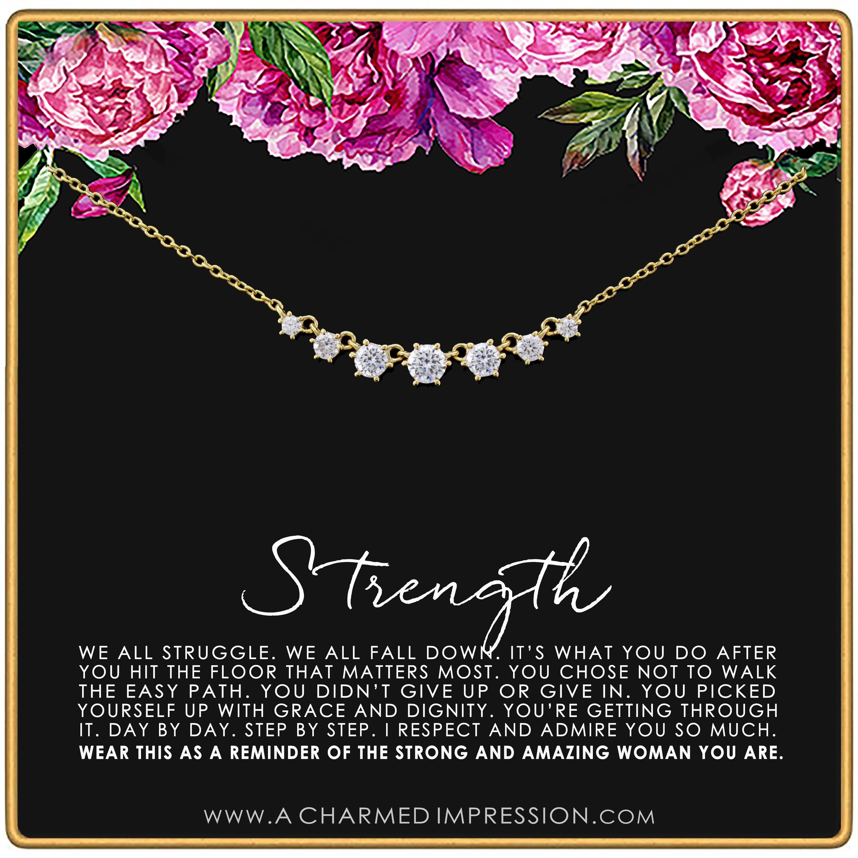 Strength Necklace: 14k Gold Interlocking Rings, Survivor Gift