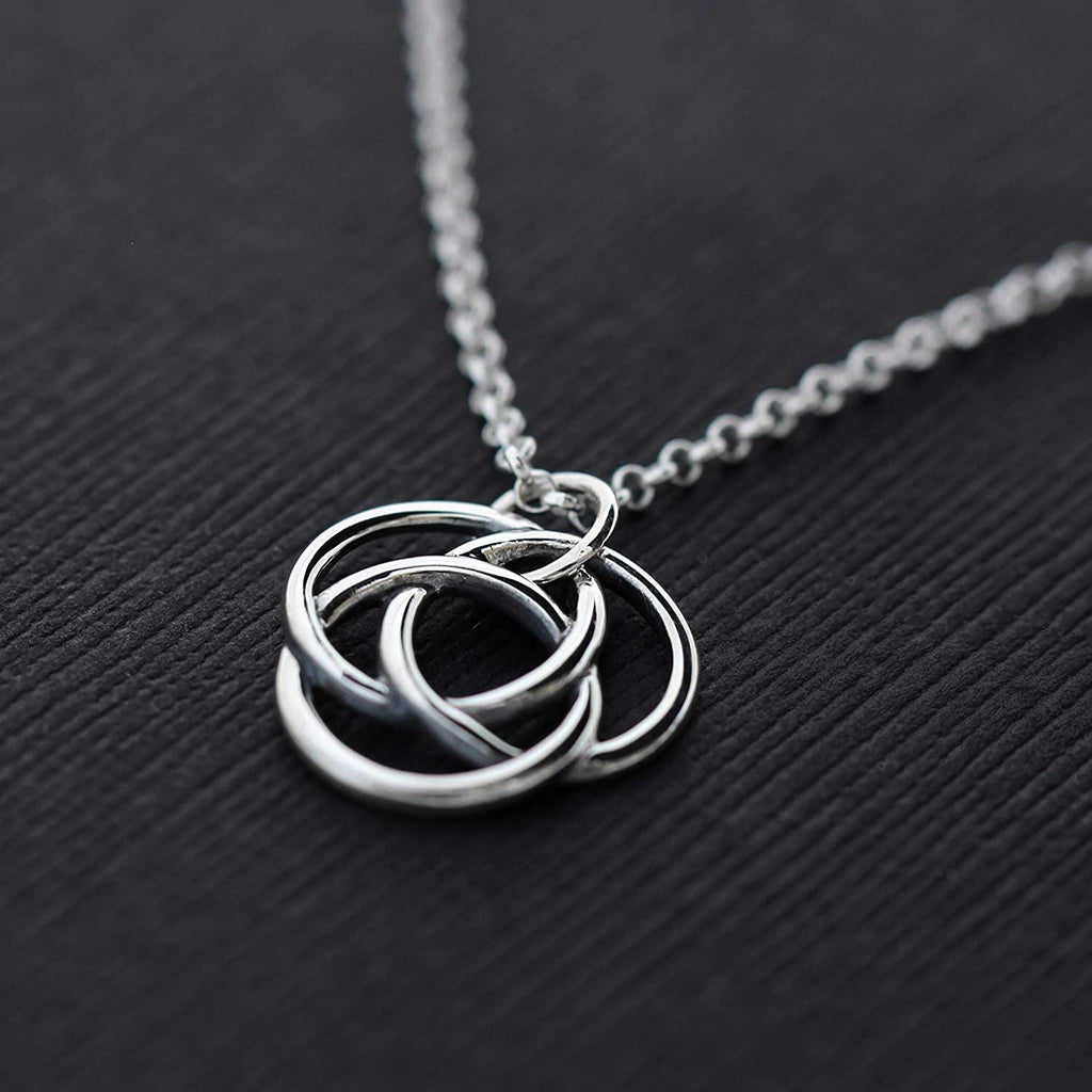 Three Generations Sterling Silver Necklace: Grandma, Father, Grandchild Gift