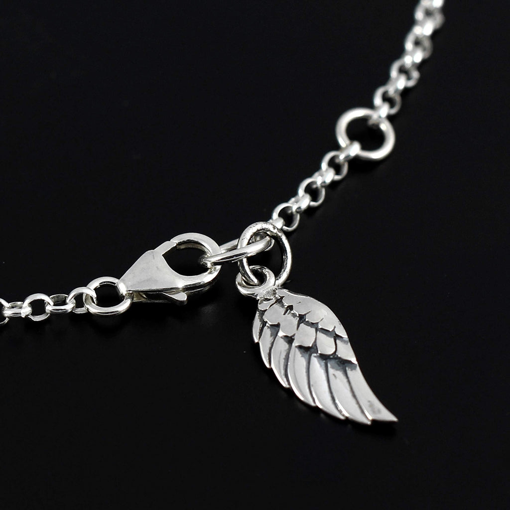 Angel Wing Charm Bracelet: Sterling Silver 11 11 Spiritual Jewelry