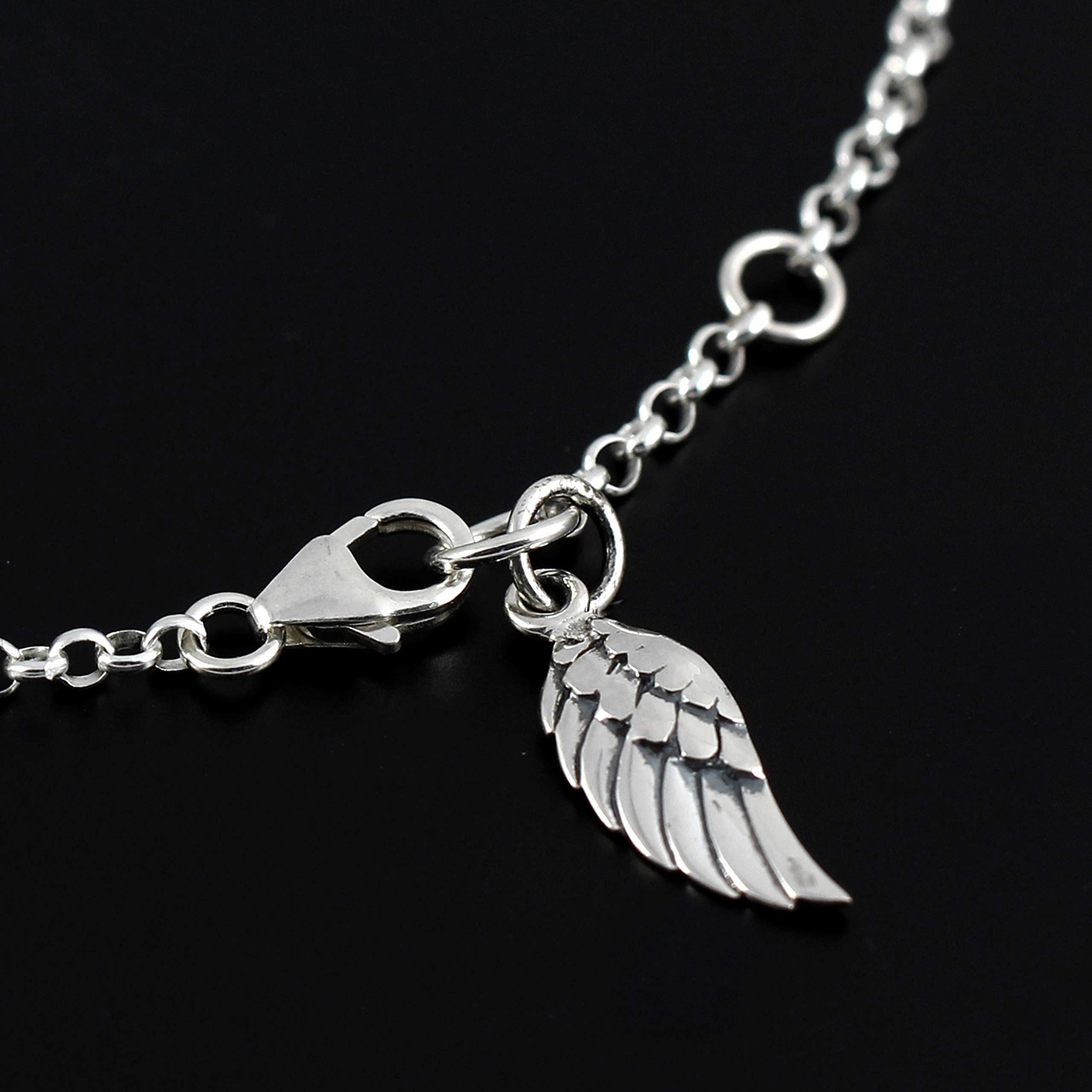 Angel Wing Charm Bracelet: Sterling Silver 11 11 Spiritual Jewelry