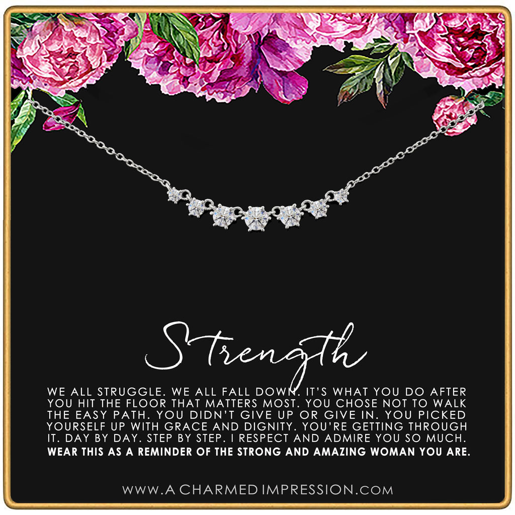 Strength Necklace: 14k Gold Interlocking Rings, Survivor Gift