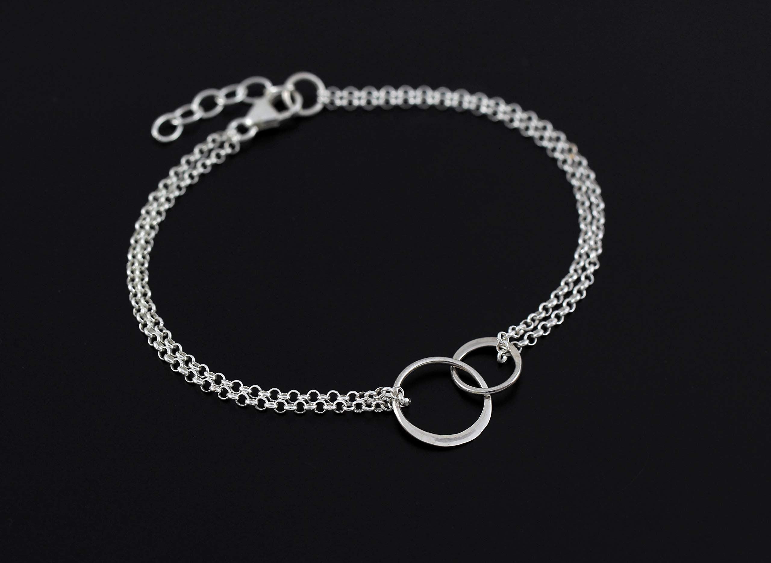 Sterling Silver Unbiological Sister Bracelet: Infinity Circle Friendship Gift