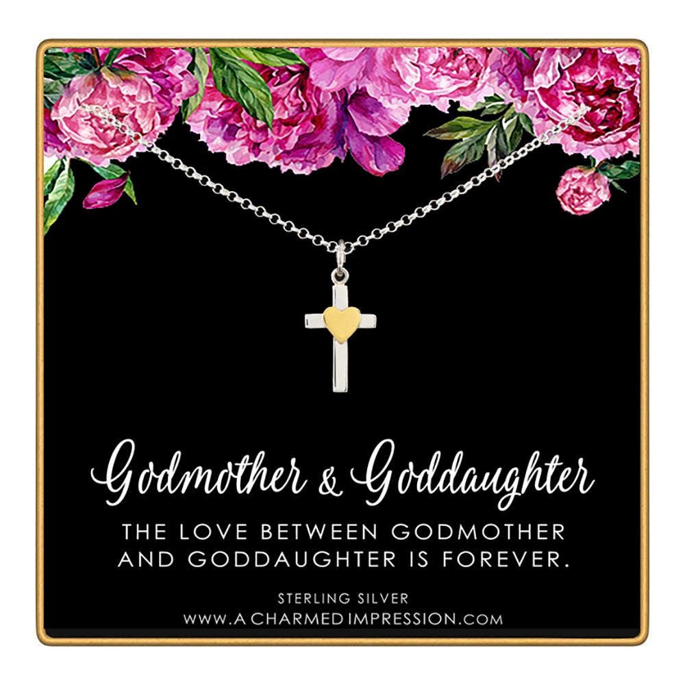 Godmother Gifts from Godchild  Thoughtful Gift to Goddaughter  Silver Necklace  Godmother Proposal  Baptism Communion