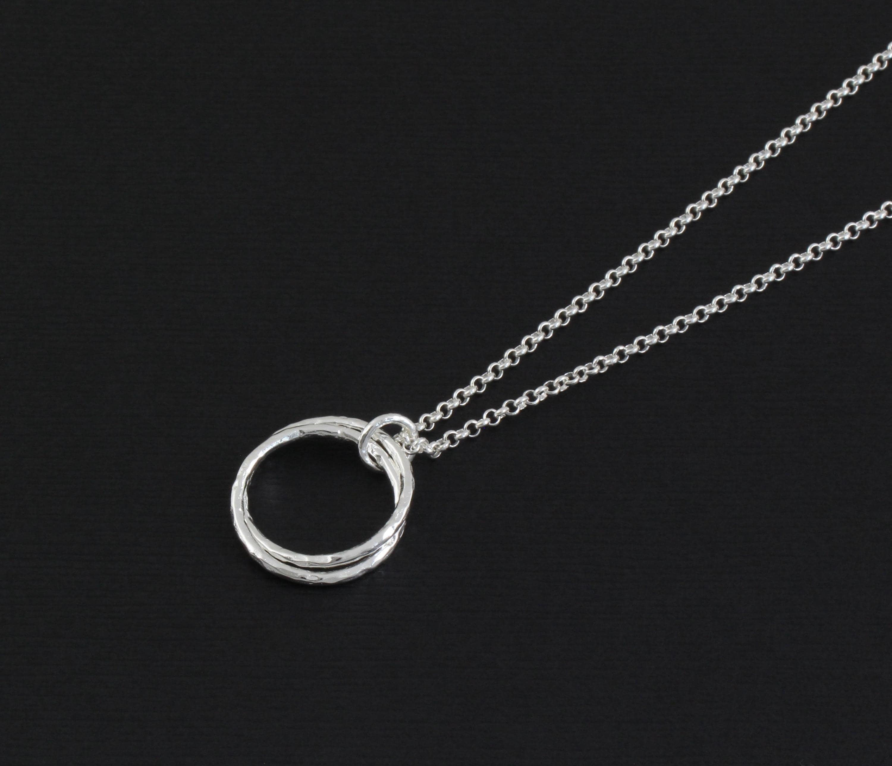 Strength Necklace: 14k Gold Interlocking Rings, Survivor Gift