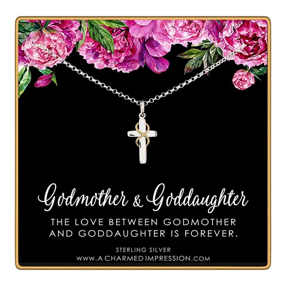 Godmother Gifts from Godchild  Thoughtful Gift to Goddaughter  Silver Necklace  Godmother Proposal  Baptism Communion