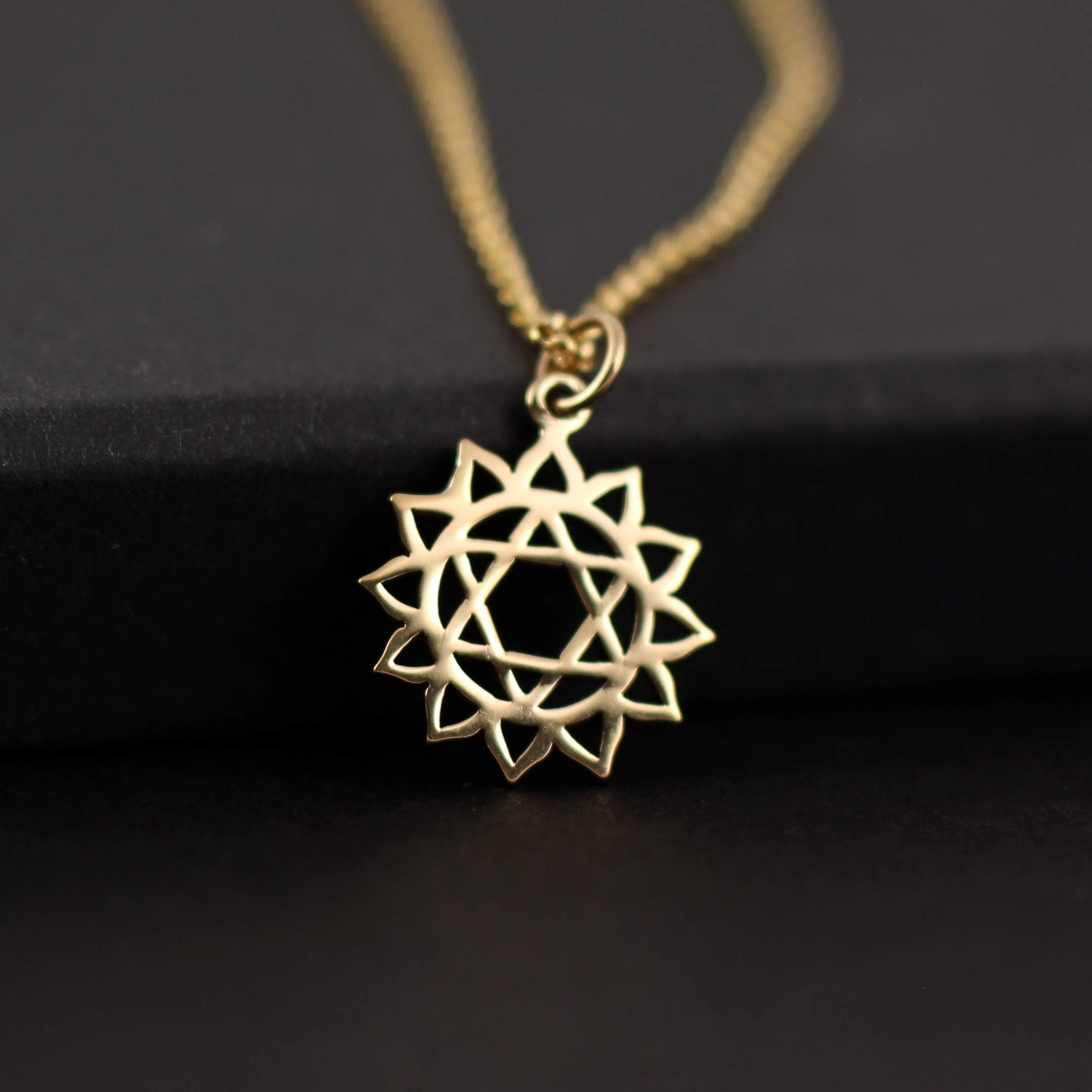 Two Cups Heart Chakra Necklace  Healing Jewelry  Adjustable Length Chain
