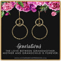 Three Generations Hammered Earrings: Grandmother, Mother, Grandchild Gift