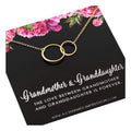 Grandmother Granddaughter Necklace: 14k Gold Circle Pendant, Infinite Bond