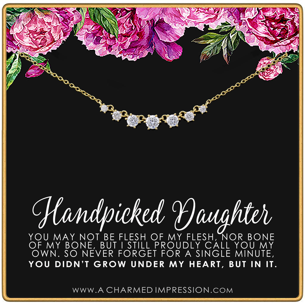 Handpicked Daughter Necklace: 7 Crystal Adoption Keepsake
