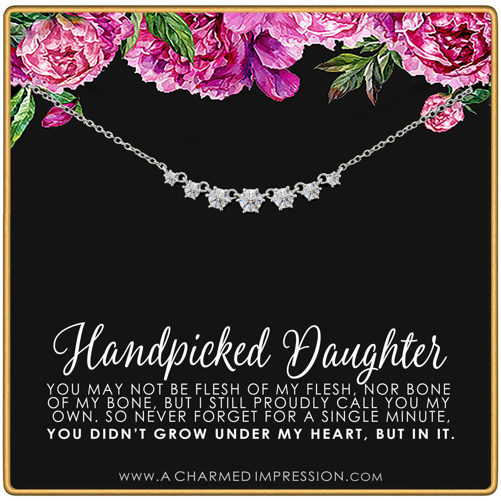 Handpicked Daughter Necklace: 7 Crystal Adoption Keepsake