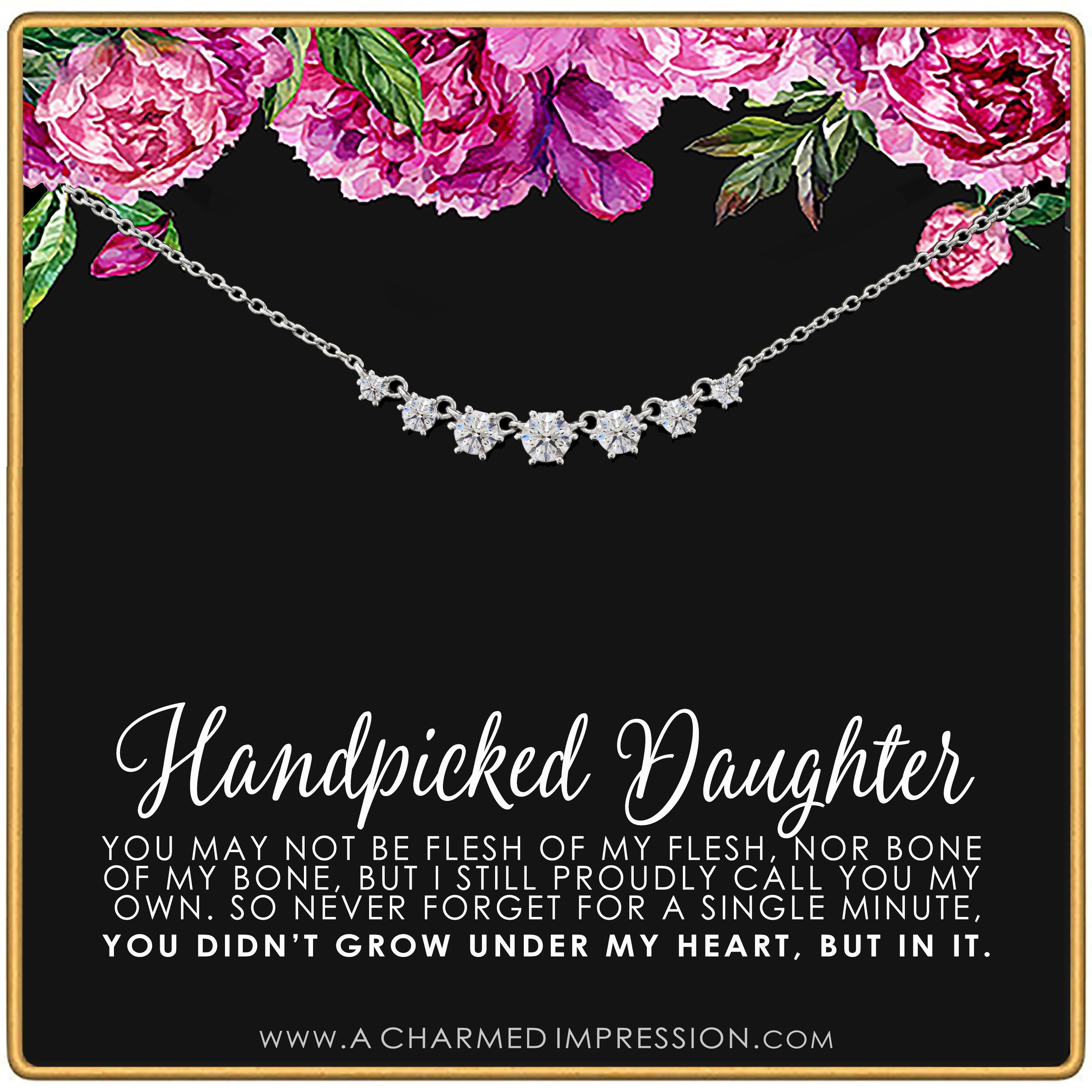 Handpicked Daughter Necklace: 7 Crystal Adoption Keepsake