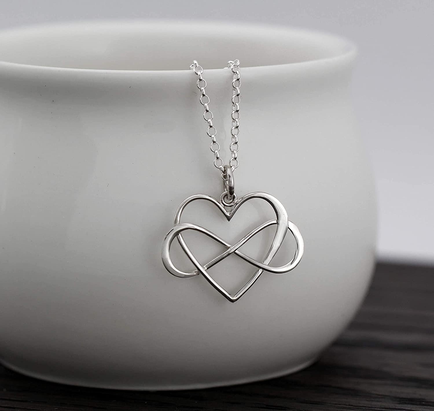 Sterling Silver Infinity Heart Necklace: Appreciation Gift