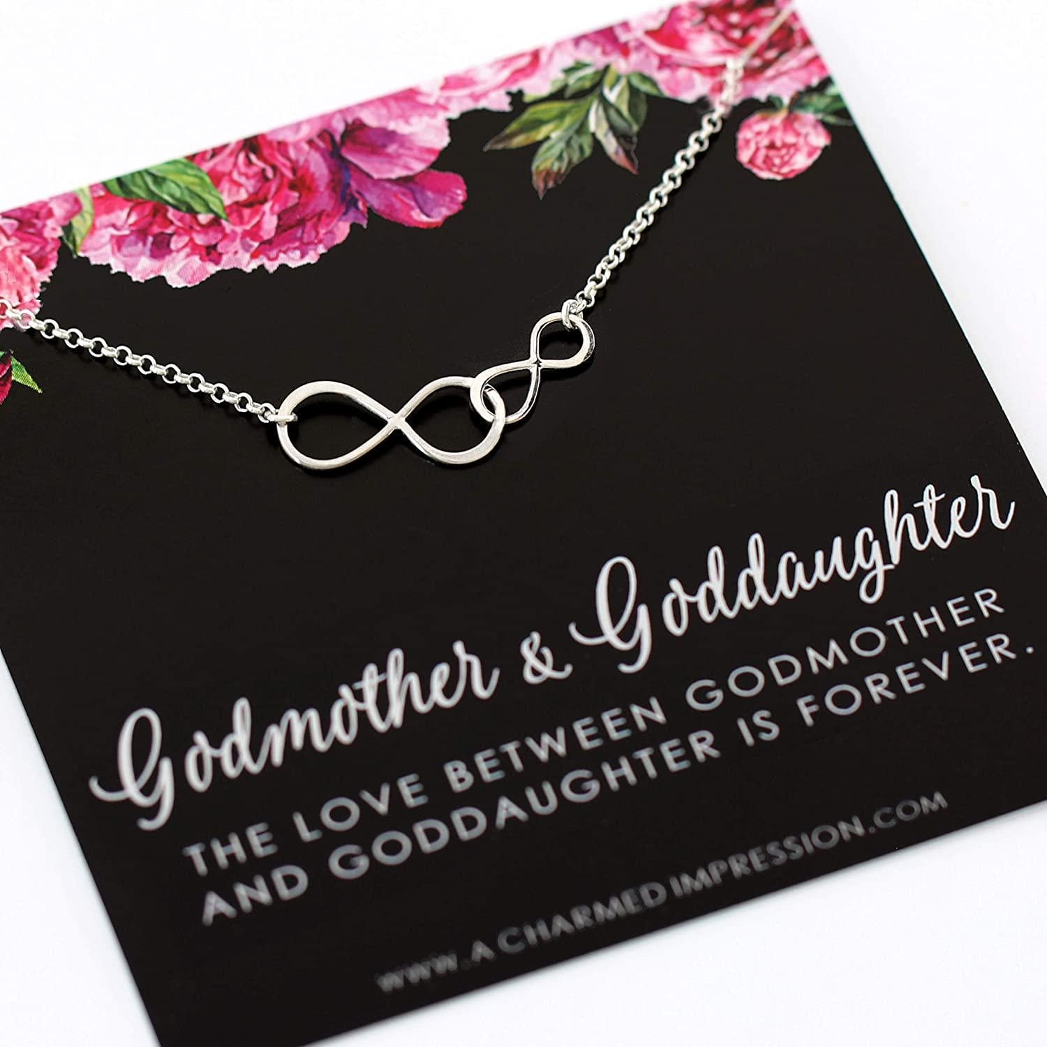 Godmother Goddaughter Gift: Sterling Silver Infinity Necklace
