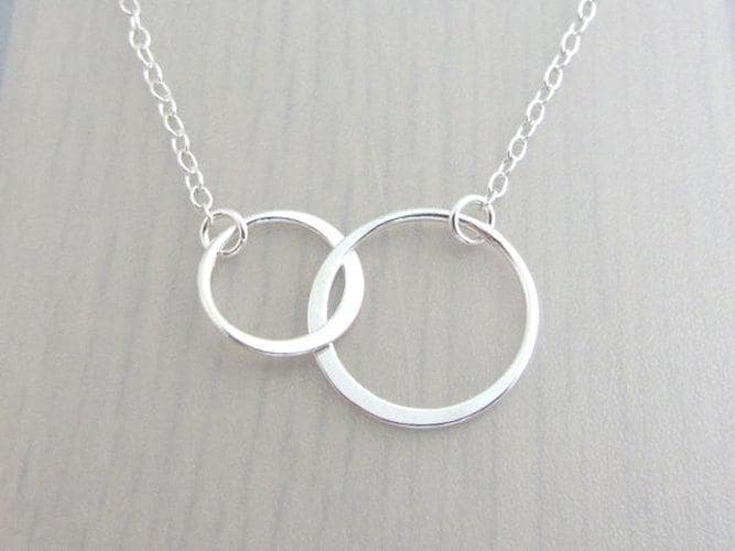 for My Mom  You are The World  Mother's Gift from Child - Double Ring Necklace