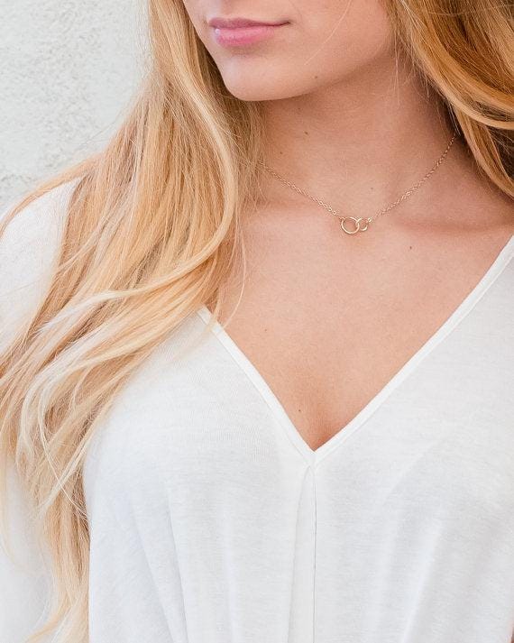 for My Mom  You are The World  Mother's Gift from Child - Double Ring Necklace