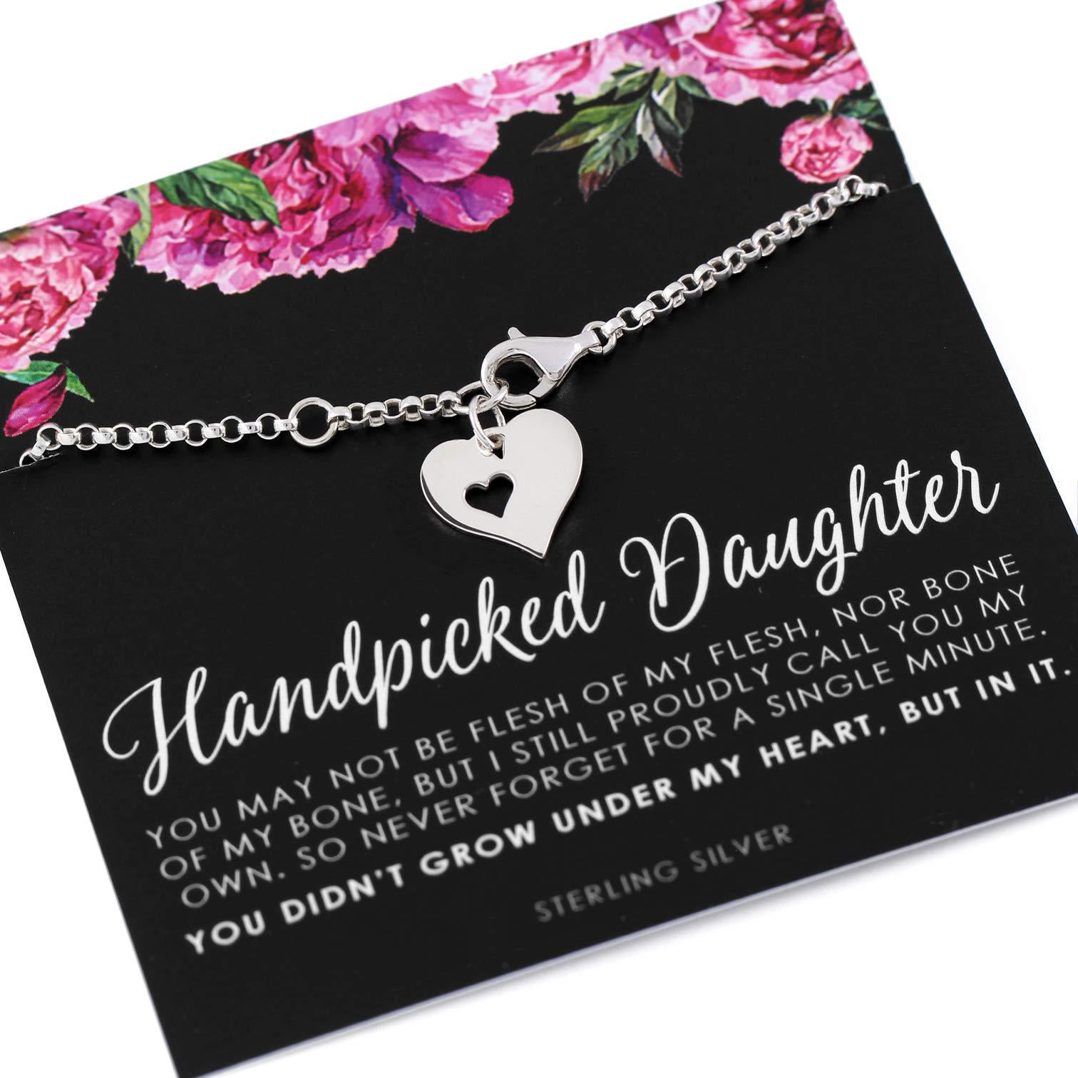 Sterling Silver Heart Bracelet: Stepdaughter Gift
