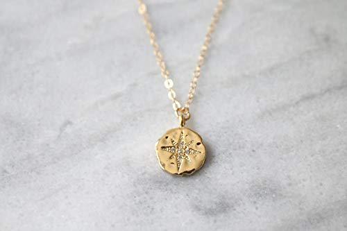 Retirement Gift: 14k Gold Diamond Starburst Pendant Necklace