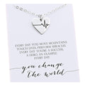 Sterling Silver EKG Heartbeat Necklace: EMT Nurse Doctor Gift
