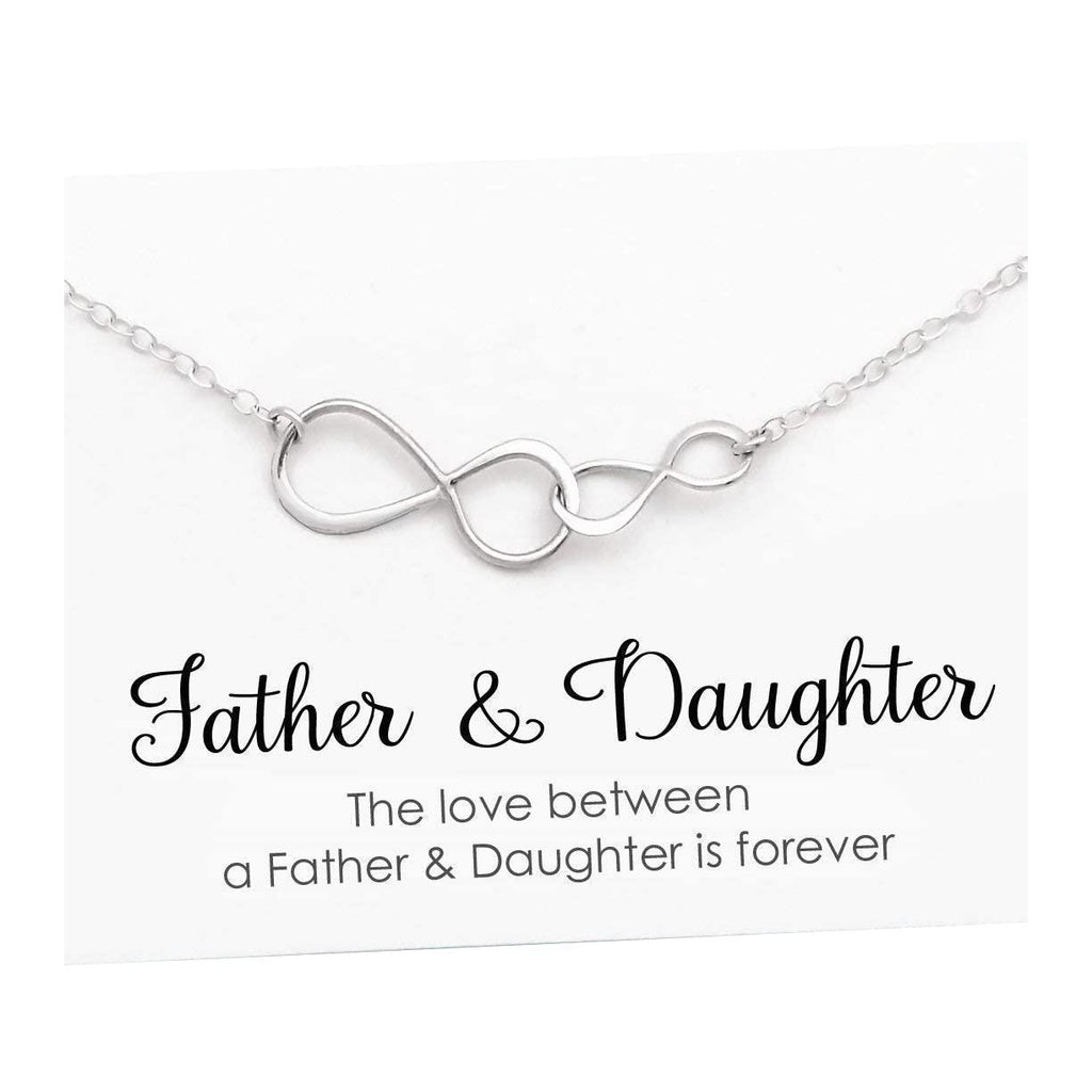 Father Daughter Necklace: Silver Double Infinity Pendant