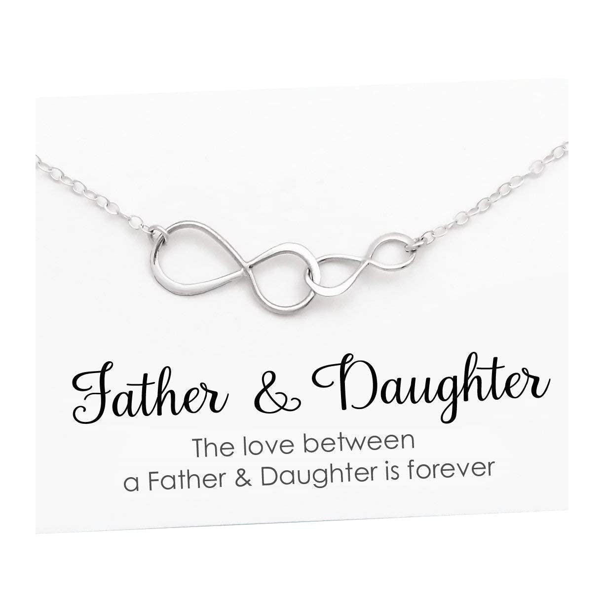 Father Daughter Necklace: Silver Double Infinity Pendant