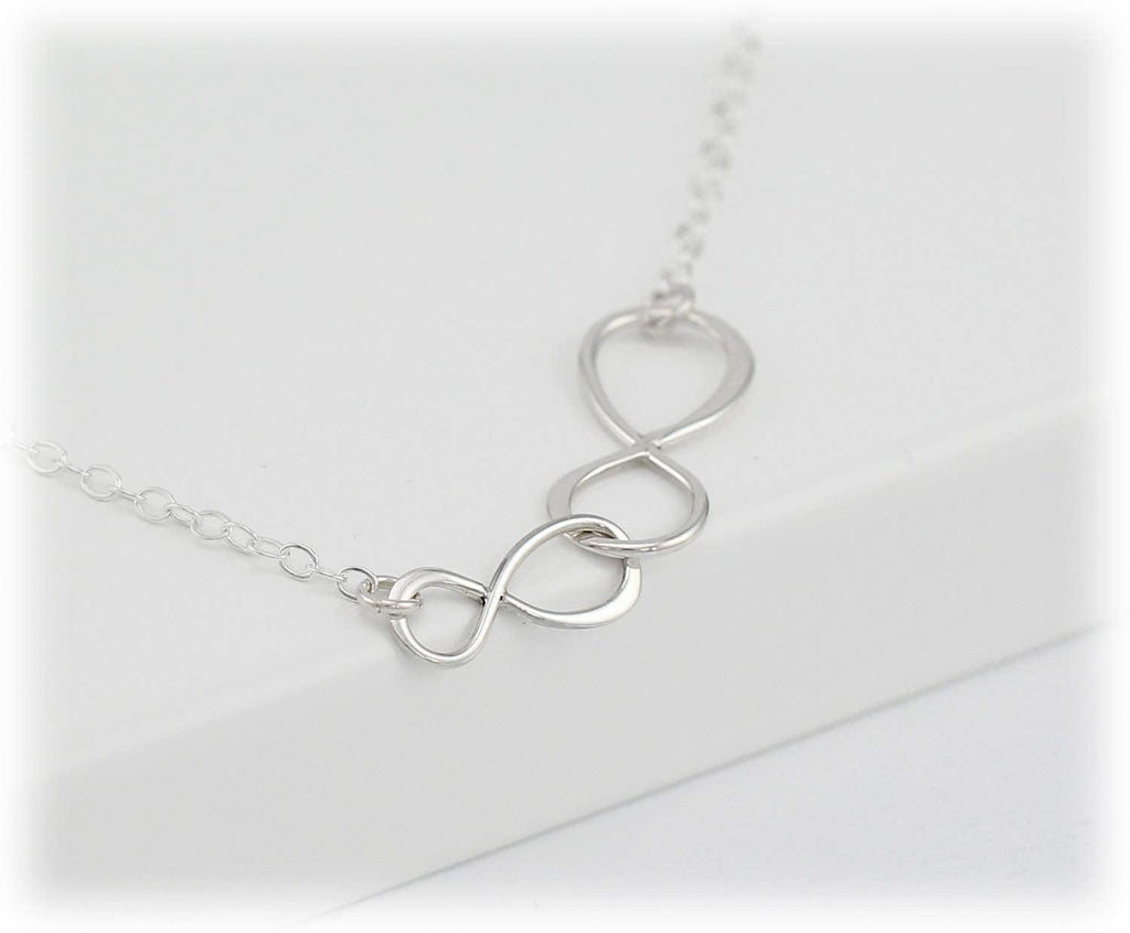 Father Daughter Necklace: Silver Double Infinity Pendant