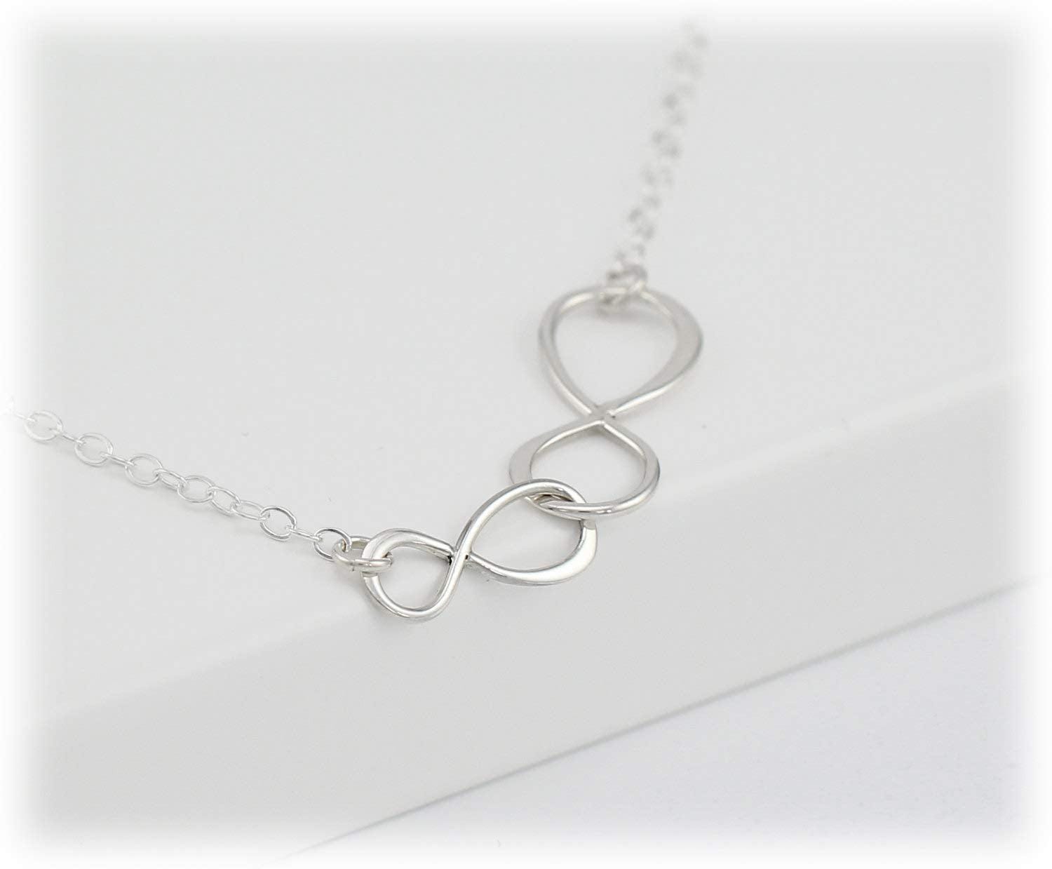 Father Daughter Necklace: Silver Double Infinity Pendant