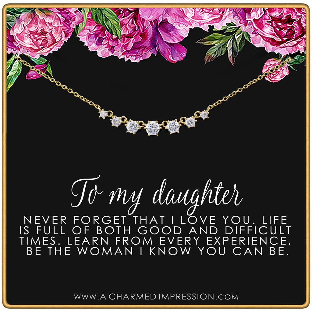 To My Daughter Necklace: Handmade Crystal Jewelry Gift